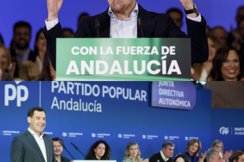 Andalucía se inclina… y el tablero político cruje. Moreno se afianza, acelera y roza la mayoría absoluta a solo dos semanas de las elecciones. El PP-A vuela entre los 53 y 56 escaños, mientras el PSOE se asoma a su peor noche histórica. ¿Estamos ante la consolidación definitiva del poder popular… o aún queda un giro de guion de última hora?(hh)